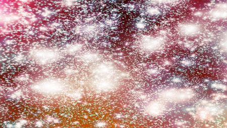 Christmas background with snowflakes Snow and stars Sparkling Glittering Glow Shiny Bokeh Lights...