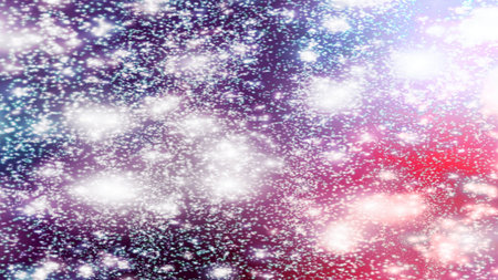 Christmas background with snowflakes Snow and stars Sparkling Glittering Glow Shiny Bokeh Lights...