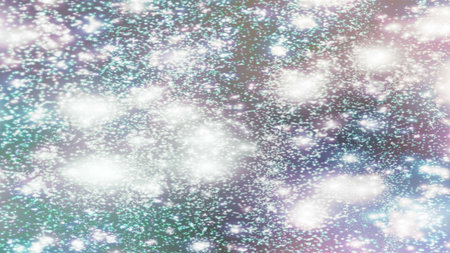 Christmas background with snowflakes Snow and stars Sparkling Glittering Glow Shiny Bokeh Lights...
