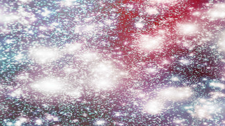Christmas background with snowflakes Snow and stars Sparkling Glittering Glow Shiny Bokeh Lights...