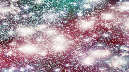Christmas background with snowflakes Snow and stars Sparkling Glittering Glow Shiny Bokeh Lights...