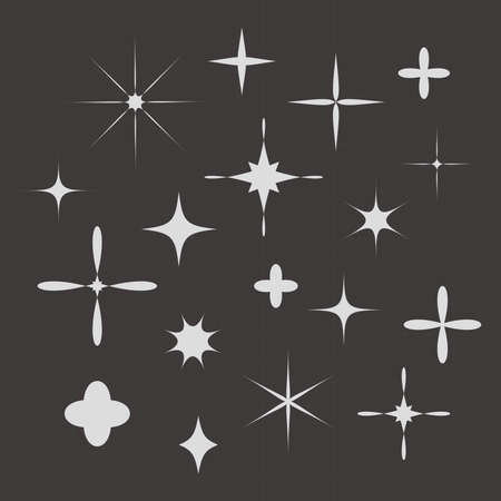 decoration drawn light cross and starburstのイラスト素材