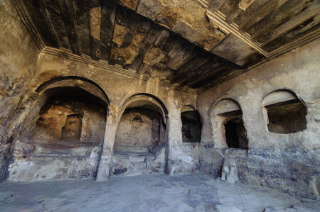 Uplistsikhe  literally,  the lord s fortress   is an ancient rock-hewn town in eastern Georgia の写真素材