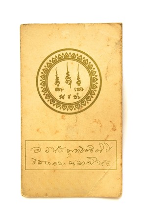 Old Bhuddist holy book with mystic symbolの写真素材