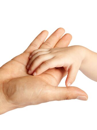 Father giving hand to a child (daughter)の写真素材