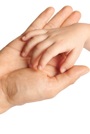 Father giving hand to a child (daughter)の写真素材