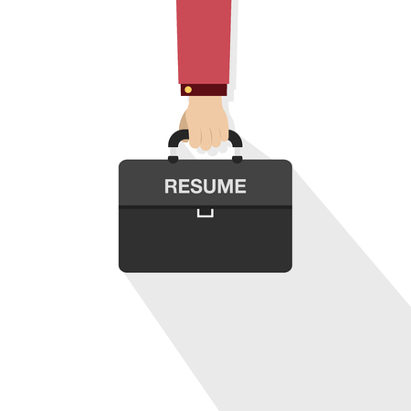 Business man briefcase with resume on white background vector.のイラスト素材