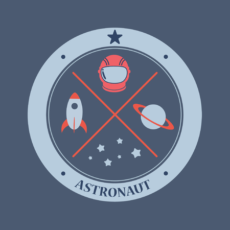 Astronaut and galaxy vectorのイラスト素材