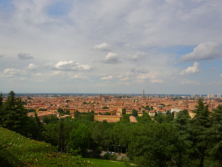 Panoramic view over Bologna, Italyのeditorial素材