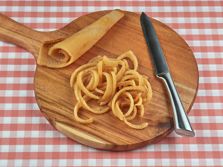 Salted pork rind (Romanian: Sorici) is a traditional romanian cuisine delicacy