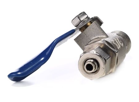 1/4 thread to 1/4 quick connect fitting cold water faucet isolated on white background. Typically...