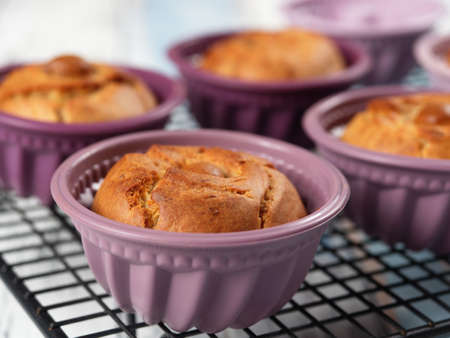 Homemade banana mini bundt cakes. No sugar added. Healthy toddler food