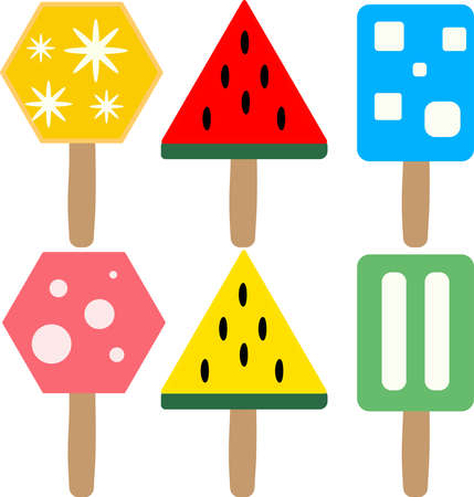 ice cream is coming from different size, shape and color.A best summer treat is for you.のイラスト素材