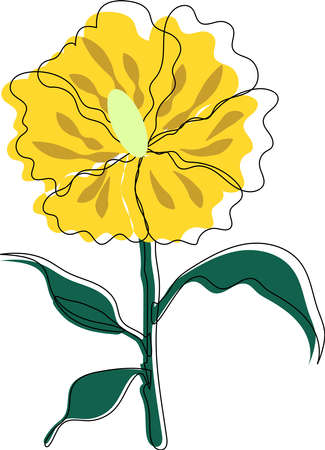 a yellow flower illustrationのイラスト素材