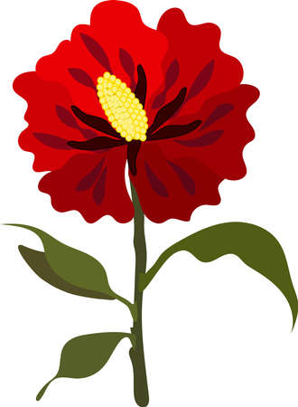 a red flower illustrationのイラスト素材