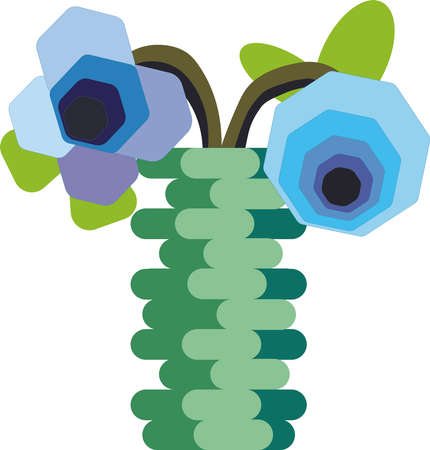 a geometric illustrated flowerのイラスト素材