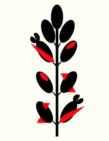 Geometric illustrated flower/plant 003のイラスト素材