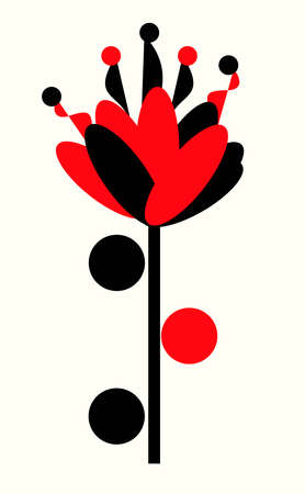 Geometric illustrated flower or plant is good to decorated our home.のイラスト素材