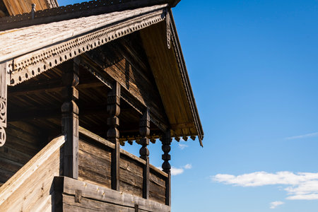 Kizhi Island and Kizhi Pogost wooden temple-museum in the open air, summer bright view of Lake Onega, Medvezhyegorsk district, Republic of Karelia, Russiaのeditorial素材