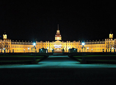 The Karlsruhe Palace  Karlsruher Schloss  was built in 1715 as the residence of Margrave Karl Wilhelm of Baden-Durlachのeditorial素材