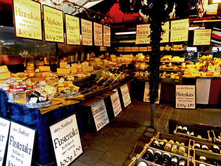 The Viktualienmarkt is a daily food market and a square in the center of Munich, Germanyのeditorial素材