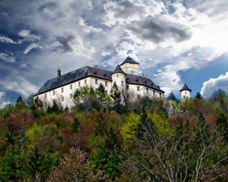 Since 1691, the Greifenstein Castle has been the family seat of the Stauffenberg family. It lies in the Franconian region of Upper Franconia, Germanyのeditorial素材