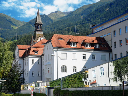 View of a Fugger House in Schwaz, Austriaのeditorial素材