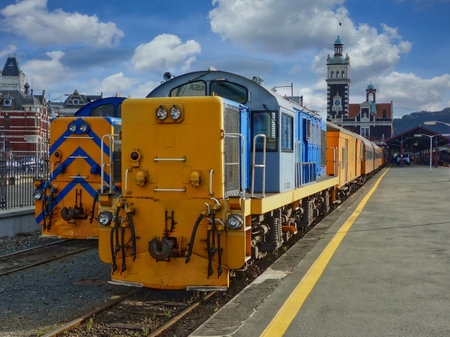 A diesel-electric locomotive in service on the New Zealand rail networkのeditorial素材
