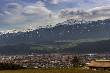 view of the beatiful mountains of Austriaの写真素材