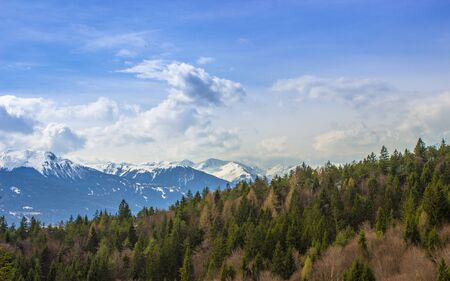 view of the beatiful mountains of Austriaの写真素材