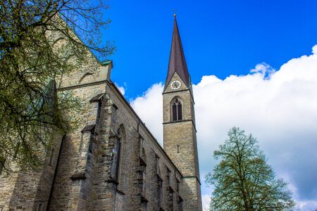 Beautiful Stone Church in Schwarzach in Vorarlberg, Austriaの写真素材