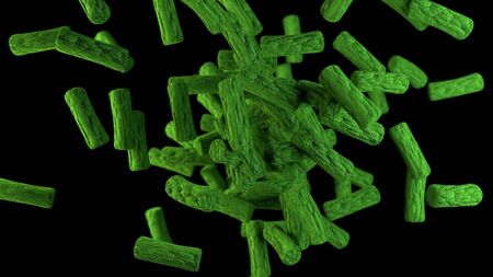 cloud of green bacteria virus cells illustrationの写真素材