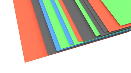 stack of layers, gree, orange, blue, grayの写真素材