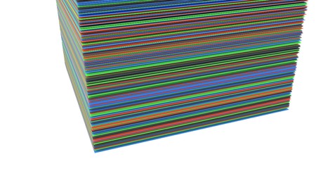 abstract batch of colorful layers, isolated on whiteの写真素材