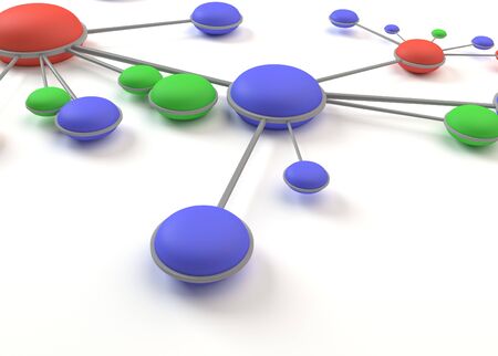 circle cells connected by rods, ifferent colorsの写真素材