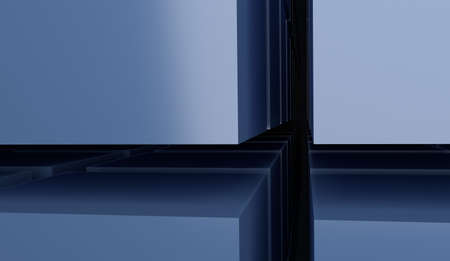 abstract 3d array of blue cubes render