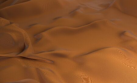 golden fabric silk waves texture 3d renderの写真素材