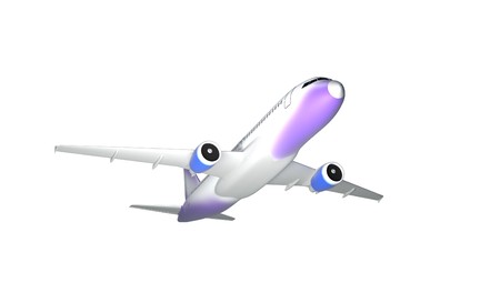 jet plane, isolated on white background 3d renderの写真素材