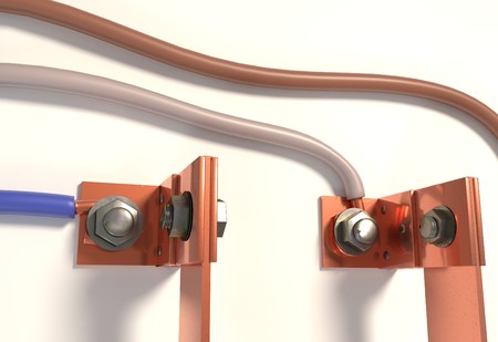 Power electric wire connector terminal 3d renderの写真素材