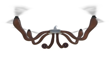 quadrocopter with organic arms and cameras. 3d renderの写真素材