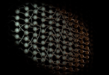 Neural net. Neuron network and links. 3d renderの写真素材