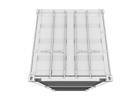 Shipping Container 3d render isolated on white