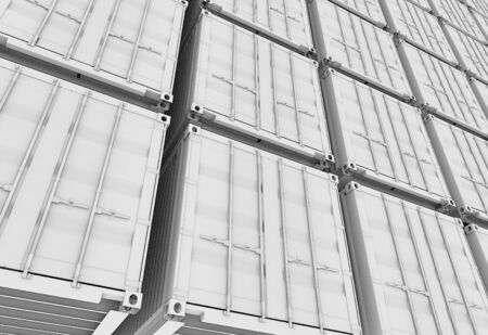 Shipping Container 3d render isolated on whiteの写真素材