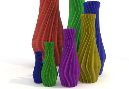 plastic 3d printed object vase 3d renderの写真素材