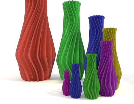plastic 3d printed object vase 3d renderの写真素材