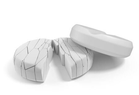 Two tablets isolated on white 3d renderの写真素材