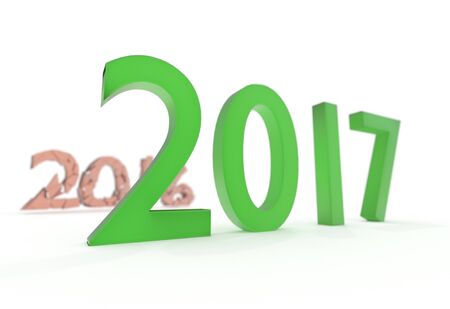 Happy new year 2017 after 2016 3d renderの写真素材