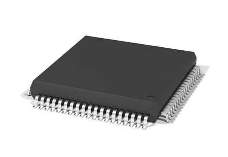 Electonic components microchips isolated 3d illustrationの写真素材