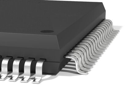 Electonic components microchips isolated 3d illustrationの写真素材