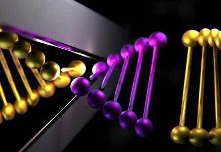 DNA cut the part with a scissor 3d illustrationの写真素材